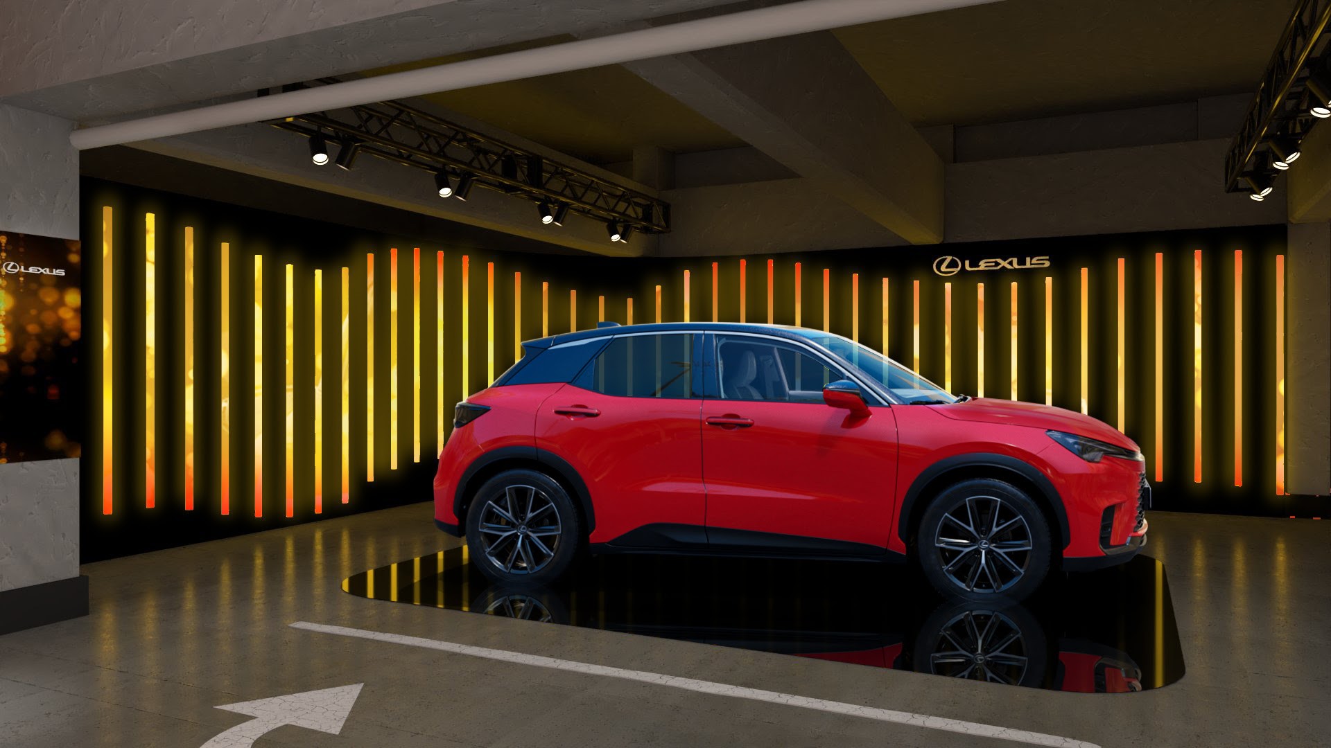 London car park transformed into immersive light experience to mark launch of Lexus LBX